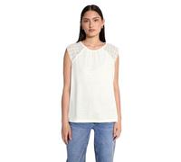 Street One Studio F323598 Top de Aspecto de Lino con Encaje, Blanco Crudo, 42 Mujeres