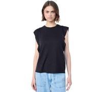 Street One Studio Top con Volantes de Lino para Mujer, Dark Void Blue, 42