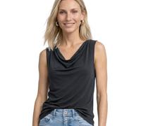 Street One Top de Aspecto de Seda con Escote Cascada Negro 34