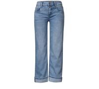 Street One Pantalones Vaqueros de Pierna Recta para Mujer de Corte Informal con Turn-up 3818412, Azul Claro Lavado Aleatorio, 26W / 28L