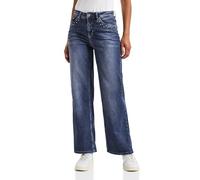Street One A379428 Vaqueros de Pierna Ancha con Tachuelas, Mid Blue Soft Washed, 29W / 28L Mujeres