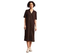 Street One Vestido de Lino en Color Liso Espresso Brown 38
