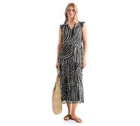 Street One Vestido Largo de Gasa con Estampado Negro 36