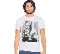 street style Genius Einstein Tatuado Color & Grey 18-84 Camiseta Urban Men Hombre 100% Algodón flameado, Blanco/gris, L