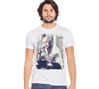 street style Genius Einstein Tatuado Color & Grey 18-84 Camiseta Urban Men Hombre 100% Algodón flameado, Blanco/Color, M