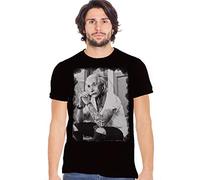street style Genius Einstein Tatuado Color & Grey 18-84 Camiseta Urban Men Hombre 100% Algodón flameado, Negro y gris, XL