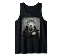 Street Style Pitbull Dog Gangster Bandana y Cadena Divertida Camiseta sin Mangas