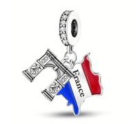 Streetculture Abalorio con texto en inglés "I Love France", diseño del Arco del Triunfo de Charles-de-Gaulle Platz