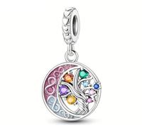Streetculture Árbol de la vida fuerza fuerza familia amigos - Charm plata 925 pulsera colgante accesorios regalo plata esterlina, B/H/T ca.: 14 x 26 x 3 mm / Maxi.Band: 4.9 mm, Plata de ley, No es una