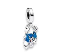 Streetculture Donald Film Dibujos Animados Figura Pato Colgante para Pulsera Cadena Anillo Accesorios Plata 925, B/H/T ca: 8 x 23 x 11 mm / Max.Bandbreite: 4.8 mm, Plata de ley, No es una piedra
