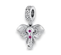 Streetculture Elefante amuleto de la suerte India regalo budismo Myanmar Dios icono religión - Charm plata 925 pulsera colgante joyas