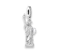Streetculture Estatua de la Libertad Estados Unidos Nueva York Monumento Francia HistoryStatue Historia - Charm Plata 925 - Pulsera colgante joyas accesorios regalo cadena plata de ley, B/H/T ca: 6 x