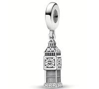 Streetculture Inglaterra Big Ben Londres UK Torre Torre BigBen - Pulsera de abalorios con colgante de plata de ley 925