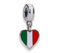 Streetculture Italia Corazón Amor Bandera Sicilia Nápoles Roma - Plata de ley 925 pulsera colgante joyería