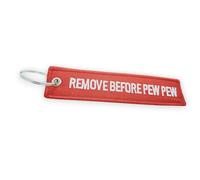 Streetculture Remove Before Pew Pew Nylon Jet Tag Llavero duradero y resistente - Accesorios Lanyard llavero llavero llavero llavero