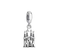 Streetculture Sagrada Familia Basílica en Barcelona, España, edificio, monumento, iglesia, religión, colgante de plata 925, pulsera de abalorios colgante, accesorios de regalo, cadena de plata de ley