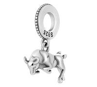 Streetculture Tauro Bulle Tauro Tauro Buey Animal - Pulsera de dijes Colgante Joyería Decoración Accesorios Regalo Plata de Ley 925