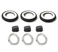 Streetparts24 3 neumáticos de pared blanca 3.50 - 10 + llantas grises + tubos - Juego completo apto para Piaggio Ape 50 TM - Neumáticos, llantas y manguera