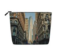 Streets of New York City - Bolsa organizadora de viaje para mujer, bolsa de cosméticos de cáñamo falso, gran capacidad, con cremallera