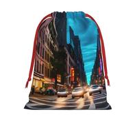 Streets Of New York City - Bolsas de regalo con cordón vibrante, colección de bolsas de regalo de cumpleaños, bolsas de regalo reutilizables, bolsa de regalo de Navidad