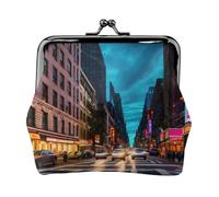 Streets of New York City - Cartera de piel sintética de microfibra impresa con cierre de beso para organizar el cambio de llaves del lápiz labial