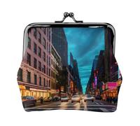 Streets of New York City - Cartera de viaje minimalista con impresión de la ciudad de Nueva York, pequeña bolsa de almacenamiento para viajes de senderismo y excursiones al aire libre, Black, Talla