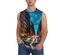 Streets of New York City - Chaleco sin mangas para hombre, para ejercicio diario, atuendo casual, Negro, XXL