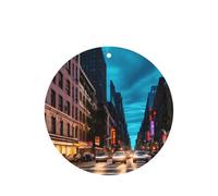 Streets Of New York City - Juego de ambientador colgante, tarjetas redondas de fragancia de lavanda para interiores de automóviles, paquete de 10/24 tarjetas