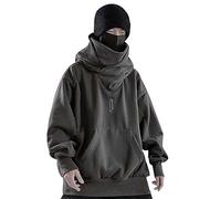 Streetwear Hoodie Herren Hip Hop Hoodies Japanese Streetwear Patchwork Jumper Gothic bedruckt Langarm Kapuzenpullover Casual Oversized Kapuzenpulli mit Tasche und Kordelzug Herbst Winter Sweater, 1