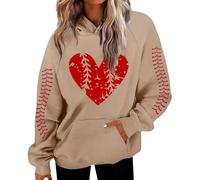 Streetwear - Sudadera con capucha para mujer con estampado gráfico con cordón práctico bolsillo como blusa de manga larga suelta para el tiempo libre sudaderas con capucha, marrón, S