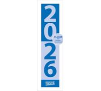 Streifenplaner Mini Blau 2026: Praktischer Streifenkalender mit Spiralbindung, Format: 8,5 x 30 cm