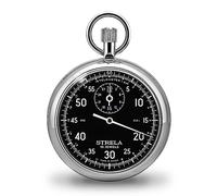 STRELA Reloj cronómetro ST50SW esfera negra analógica mecánica con cuerda manual reloj con 1 corona y escala telemática