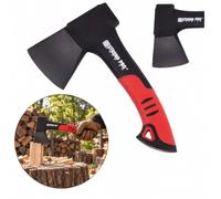 STREND PRO Premium Redwolf CAX Hacha de Mano compacta 650 g, Cabeza 500 g | Longitud 230 mm | Mango Nailon, empuñadura TPR | Acero al Carbono Forjado HRC 47-55 | para leña pequeña de Encendido