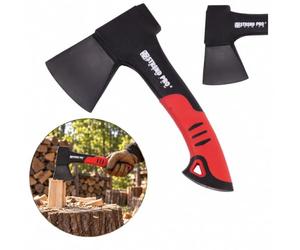 STREND PRO Premium Redwolf CAX Hacha de Mano compacta 650 g, Cabeza 500 g | Longitud 230 mm | Mango Nailon, empuñadura TPR | Acero al Carbono Forjado HRC 47-55 | para leña pequeña de Encendido