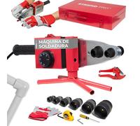 STREND PRO Soldador de manguitos | 1500W Polifusión | Soldadora para tubos de plástico Ø20-63 mm - PPR, PE | Soldador profesional con 14 accesorios | Control 0-300°C | Soldador