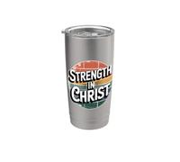 Strenght In Christ Vaso térmico de acero inoxidable de doble pared