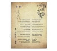 Strength and Honor Poster Jiu Jitsu Motivational Code Wall Art for Leaders Home Office Executive Room Library Art Print(Framed,08x12inch(20x30cm))