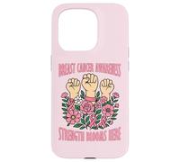 Strength Blooms Here Breast Cancer Awareness Carcasa para iPhone 15 Pro