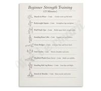 Strength Building Workout Poster for Beginners 15 Minute Routine Home Gym Chart Fitness Motivation Wall Art(Unframed,08x12inch(20x30cm))