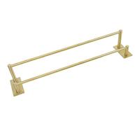 Strength Enemy Toalleros de Baño Sin Taladro, Dorado Toallero de Acero Inoxidable SUS304 para Baño, Doble Toallero Adhesivo, Toallero para Baño, Cocina, Pared de Ducha - 84,5 cm