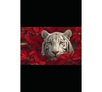 Strength in Stillness - White Tiger & Scarlet Poinsettias Journal