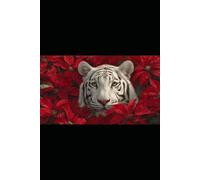 Strength in Stillness - White Tiger & Scarlet Poinsettias Journal