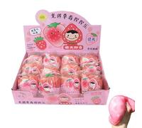 Stress Ball, Strawberry Sensory Toys, Calm Aid Free Mood Enhancer Fidget Friendly Gift Ready Relaxation Tool Fun Shape Focus Booster, Sensory Toy for Kids, Outdoor, Indoor, Adults, Stress
