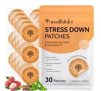 Stress Down Patches | Apoyo Al Estrés Y La Ansiedad | Fórmula Botánica A Base De Plantas, Pegatinas Calmantes Del Estado De Ánimo, Parche De Alivio De La Ansiedad Para Hombres Y Mujeres | 30 Parches