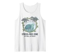 Stress Free Zone My Shell My Rules Caja de Salud Mental Tortuga Camiseta sin Mangas