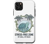 Stress Free Zone My Shell My Rules Caja de Salud Mental Tortuga Carcasa para iPhone 11 Pro MAX