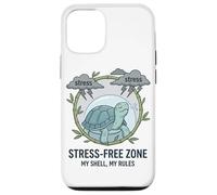 Stress Free Zone My Shell My Rules Caja de Salud Mental Tortuga Carcasa para iPhone 12/12 Pro