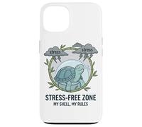 Stress Free Zone My Shell My Rules Caja de Salud Mental Tortuga Carcasa para iPhone 13