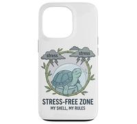 Stress Free Zone My Shell My Rules Caja de Salud Mental Tortuga Carcasa para iPhone 13 Pro
