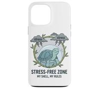 Stress Free Zone My Shell My Rules Caja de Salud Mental Tortuga Carcasa para iPhone 13 Pro MAX